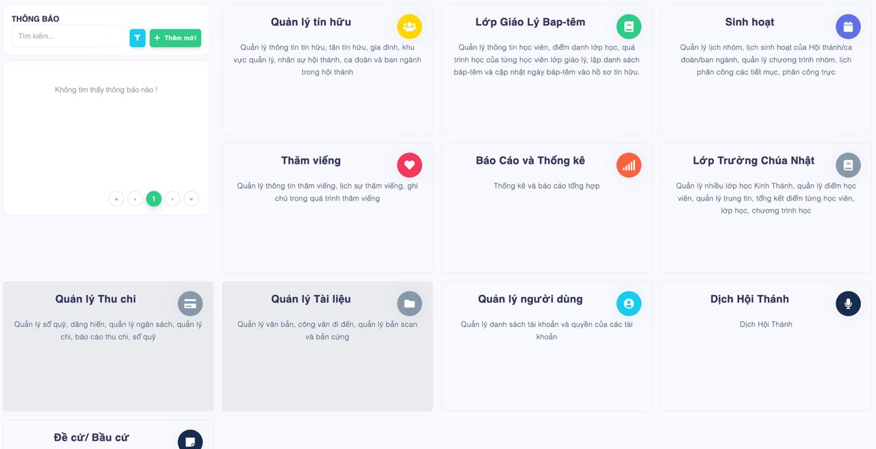 Church Management System Dashboard